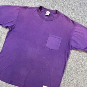 Vintage Purple blank pocket tee Size XL